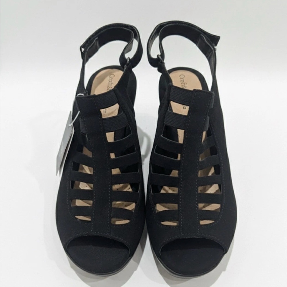 Croft & Barrow Black Strappy Sandals